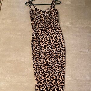 SHEIN Leopard Print Midi Dress